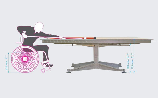 Billiard table wheelchairs